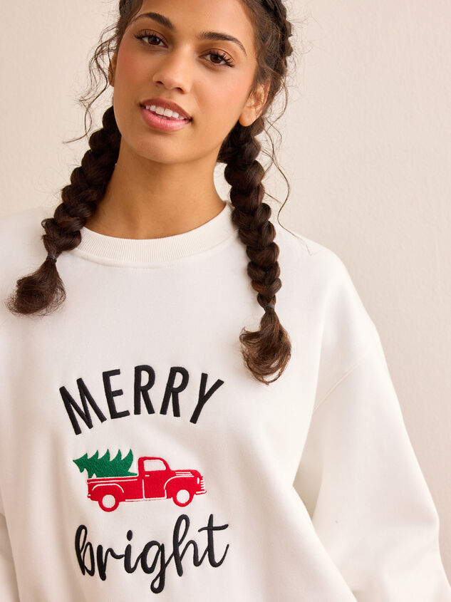 Merry and Bright Truck Pullover Detail 2 - TULLABEE
