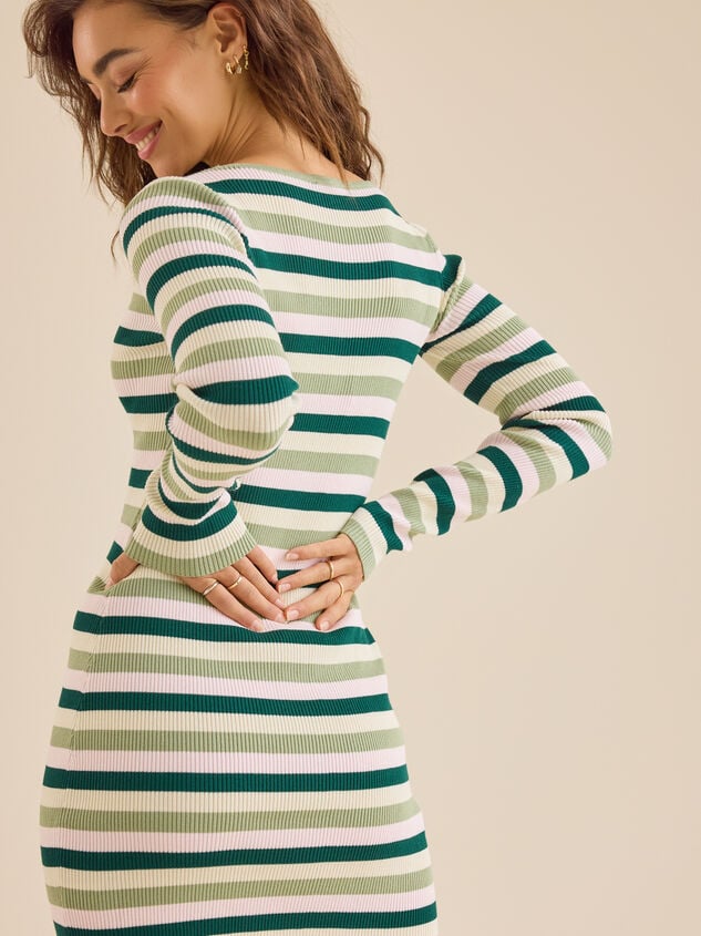 Resa Striped Sweater Dress Detail 5 - TULLABEE