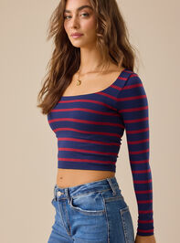 Everyday Seamless Striped Top Detail 3 - TULLABEE