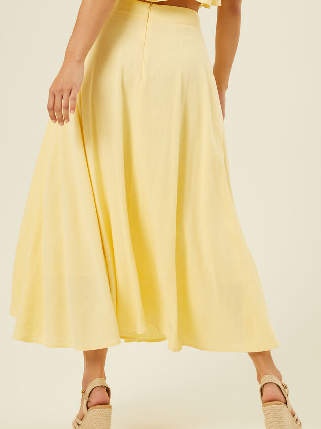 Grace Linen Midi Skirt Detail 5 - TULLABEE
