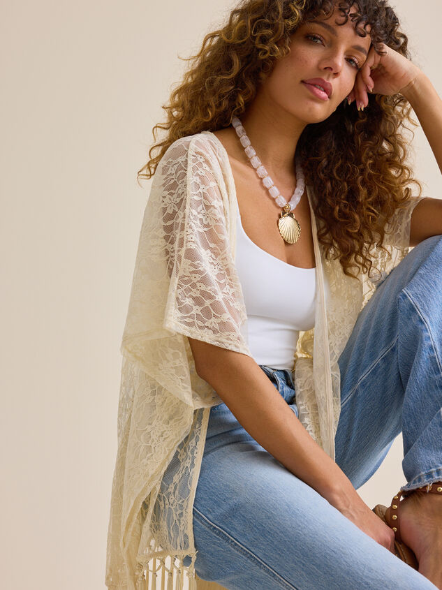 Zahara Lace Kimono Detail 3 - TULLABEE