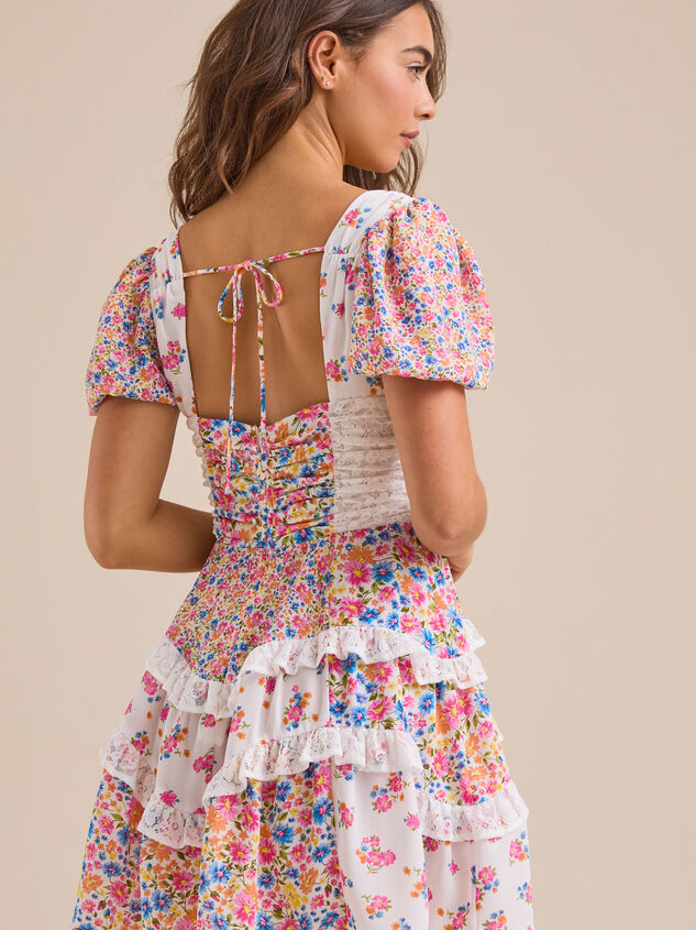 Aderny Floral Mini Dress Detail 4 - TULLABEE