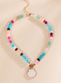 Shell Colorful Bead Necklace Detail 3 - TULLABEE