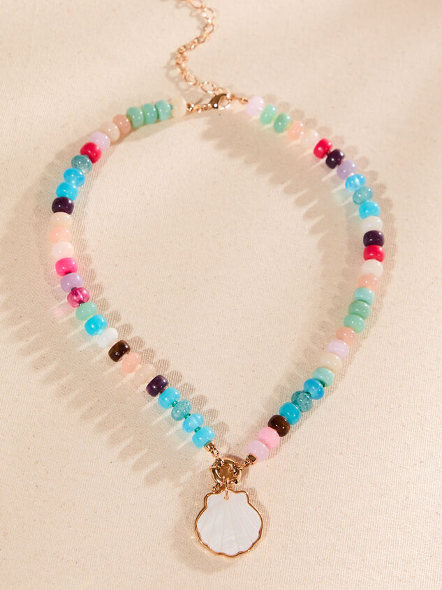 Shell Colorful Bead Necklace Detail 3 - TULLABEE