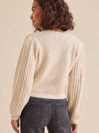 Serafina Cable-Knit Bow Sweater Detail 4 - TULLABEE
