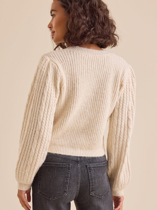 Serafina Cable-Knit Bow Sweater Detail 4 - TULLABEE