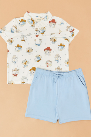 Cow-Dog Polo and Short Set - Altar'd State - 
