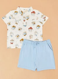 Cow-Dog Polo and Short Set - TULLABEE