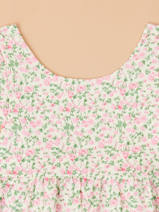 Sara Ruffle Back Floral Dress Detail 3 - TULLABEE