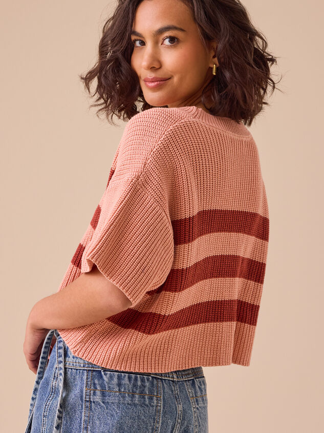 Ricki Striped Boxy Sweater Detail 4 - TULLABEE
