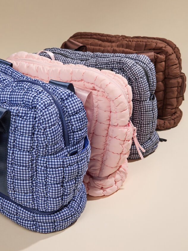 On The Go Gingham Quilted Tote Detail 5 - TULLABEE