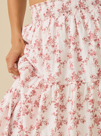 Carol Floral Midi Skirt Detail 3 - TULLABEE