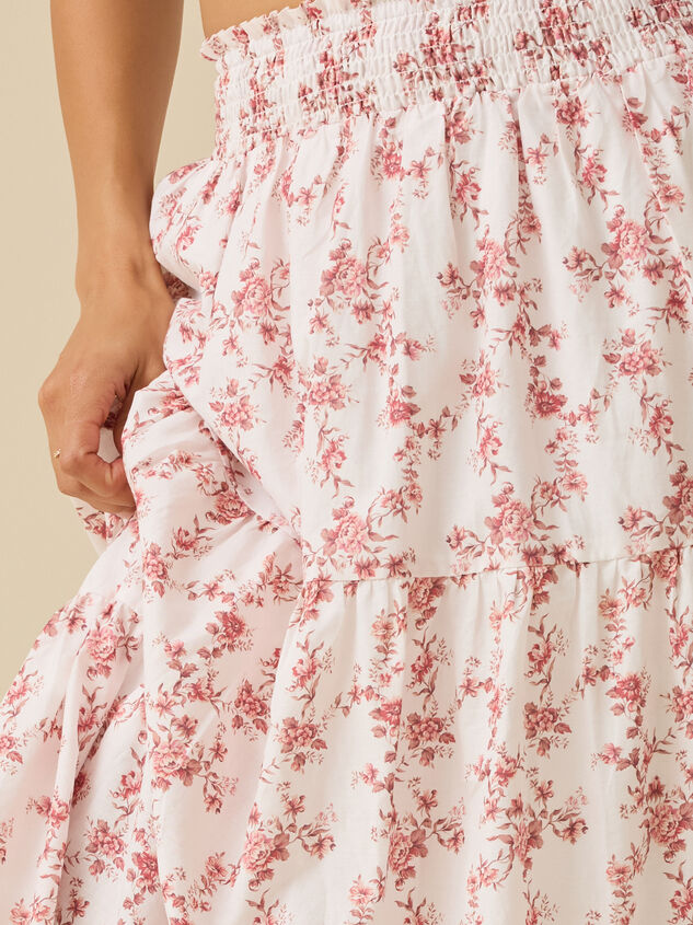 Carol Floral Midi Skirt Detail 3 - TULLABEE