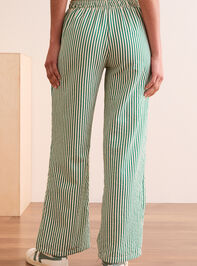 Unwind Striped Lounge Pants Detail 5 - TULLABEE