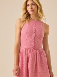 June Gingham Mini Dress Detail 2 - TULLABEE