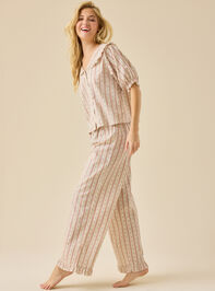 Candy Cane Stripe Mama Pj Set Detail 3 - TULLABEE