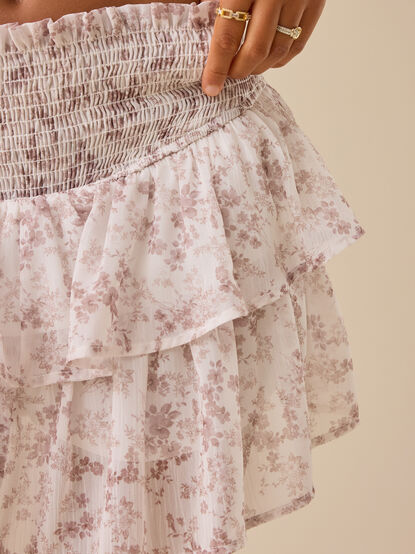 Zara Smocked Floral Mini Skirt - TULLABEE