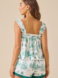 Noelle Satin Christmas Sleep Top Detail 7 - TULLABEE