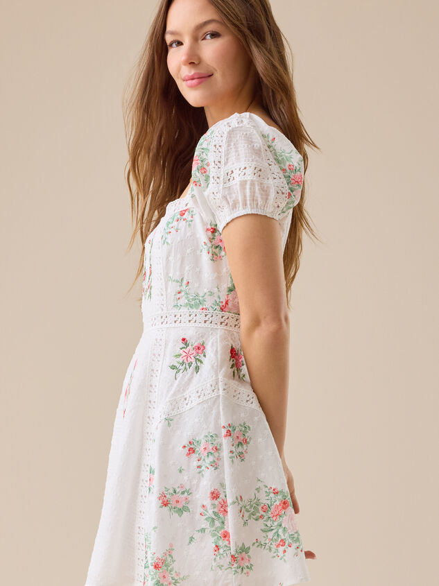 Devon Floral Mini Dress Detail 4 - TULLABEE