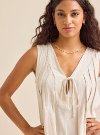 Evie Linen Romper Detail 2 - TULLABEE