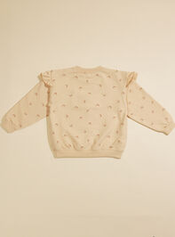 Rainbow Ruffle Sweatshirt by Quincy Mae Detail 2 - TULLABEE