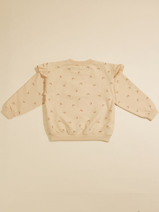 Rainbow Ruffle Sweatshirt by Quincy Mae Detail 2 - TULLABEE