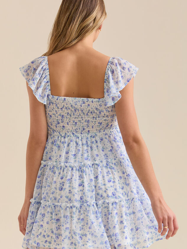 Elizabeth Floral Mini Dress Detail 4 - TULLABEE