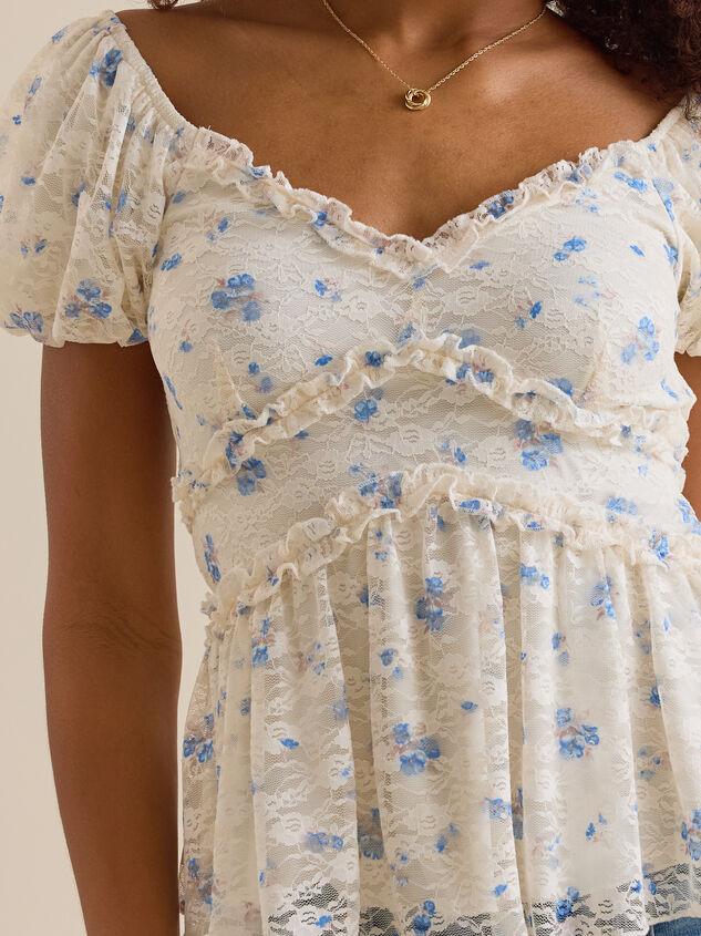 Blythe Floral Babydoll Top Detail 2 - TULLABEE
