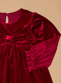 Scarlett Velvet Bow Dress Detail 2 - TULLABEE