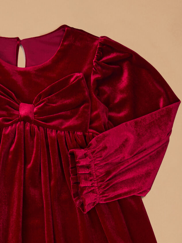 Scarlett Velvet Bow Dress Detail 2 - TULLABEE