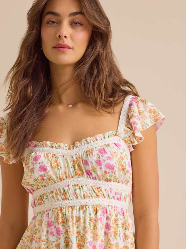 Isabella Floral Mini Dress Detail 4 - TULLABEE