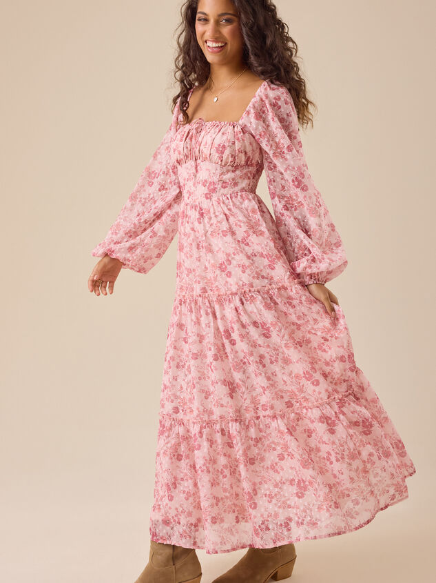 Whitney Long Sleeve Floral Maxi Detail 3 - TULLABEE