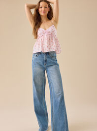 Lila Floral Babydoll Tank Detail 4 - TULLABEE