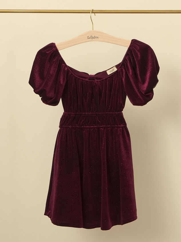 Eloise Youth Velvet Bow Dress Detail 2 - TULLABEE