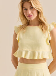 Grace Linen Ruffle Top Detail 4 - TULLABEE