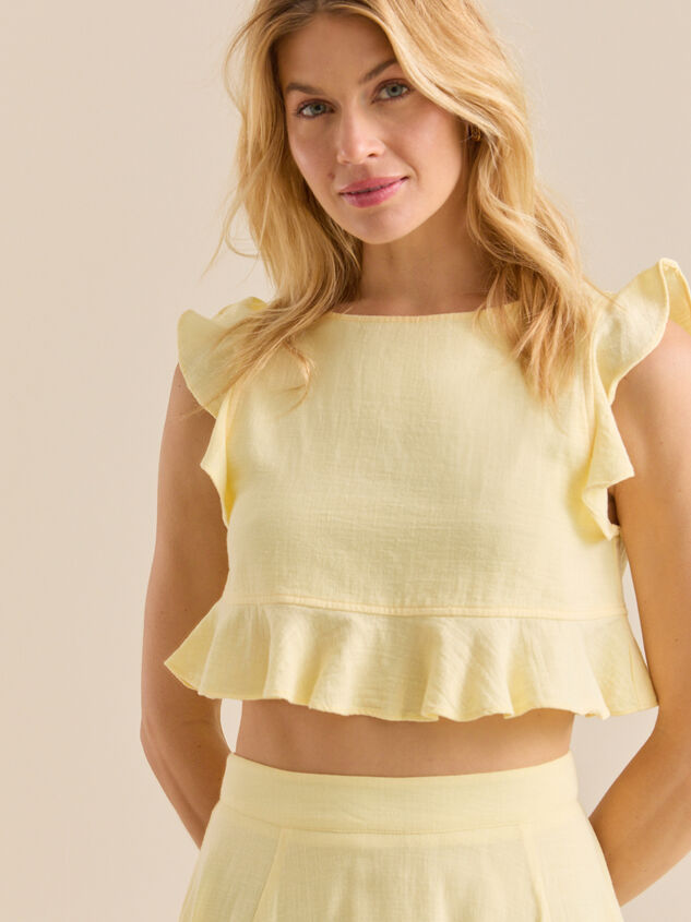 Grace Linen Ruffle Top Detail 4 - TULLABEE