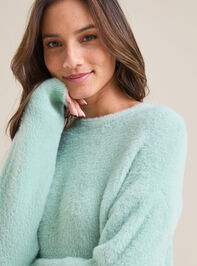 Brynn Eyelash Cropped Sweater Detail 4 - TULLABEE