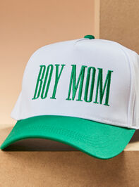 Boy Mom Embroidered Trucker Hat Detail 2 - TULLABEE