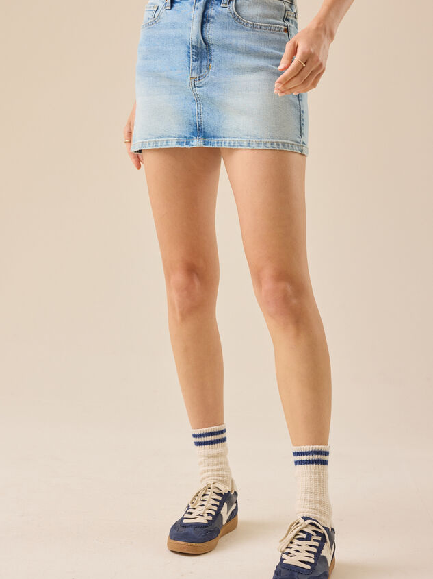 Miranda Denim Mini Skirt Detail 4 - TULLABEE