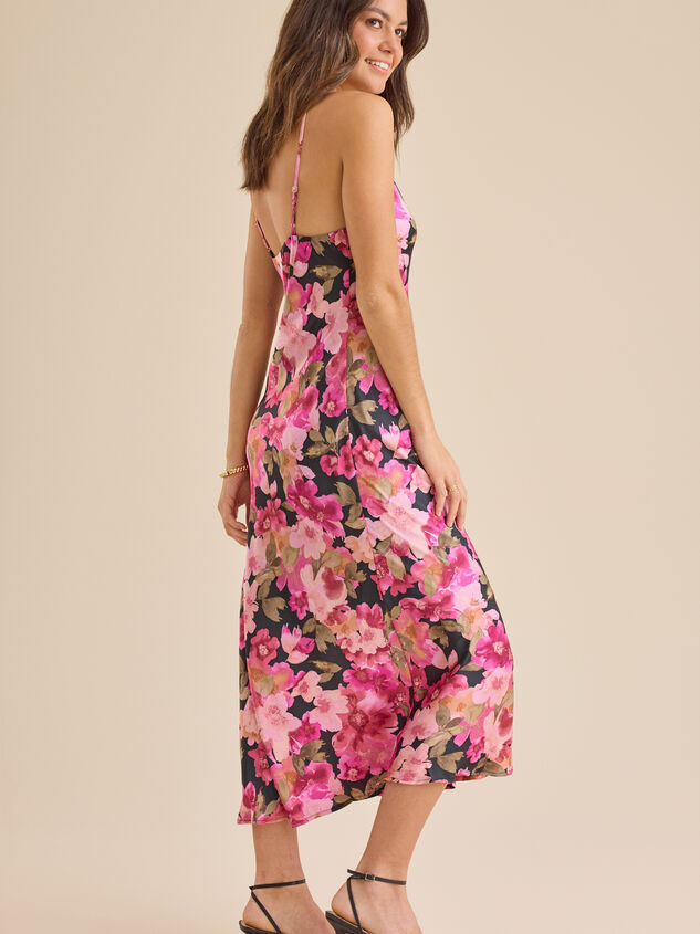 Virginia Satin Midi Dress Detail 4 - TULLABEE