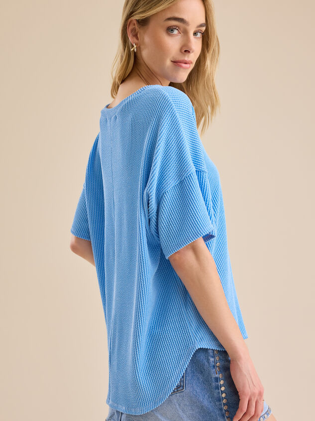 Alessia Ribbed Tunic Top Detail 4 - TULLABEE