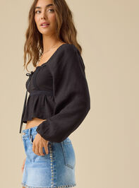 Blair Balloon Sleeve Babydoll Top Detail 3 - TULLABEE