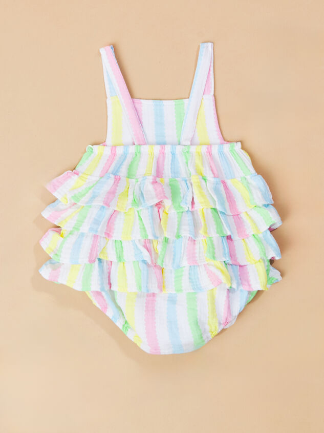 Haley Colorful Stripe Ruffle Bubble Detail 3 - TULLABEE