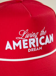 Living The American Dream Trucker Hat Detail 2 - TULLABEE