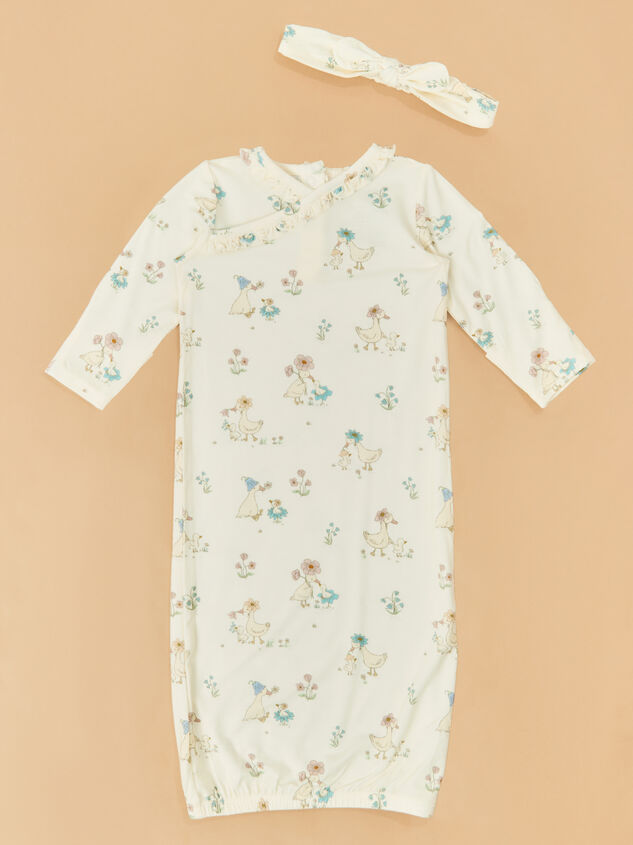 Little Duckling Blooms Nightgown with Headband - TULLABEE