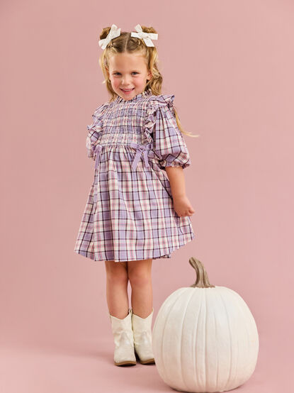 Violet Plaid Toddler Dress - TULLABEE