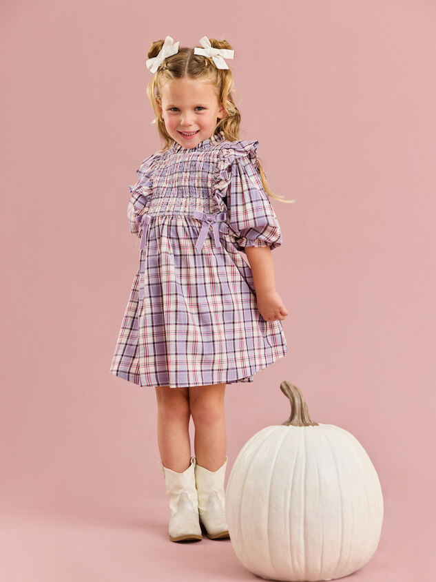 Violet Plaid Toddler Dress - TULLABEE