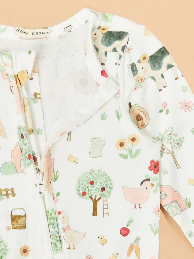 Farm Animal Ruffle Footie Detail 3 - TULLABEE