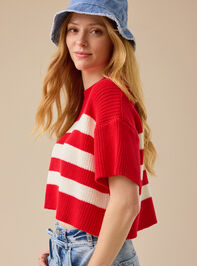 Ricki Striped Boxy Sweater Detail 4 - TULLABEE