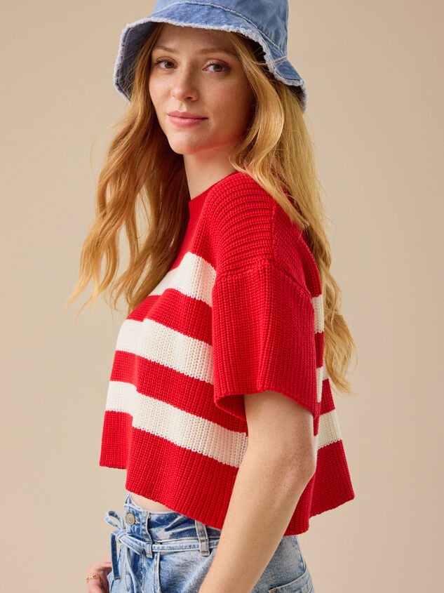 Ricki Striped Boxy Sweater Detail 4 - TULLABEE